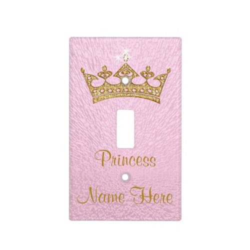 Pink and Gold Princess Light Switch Covers