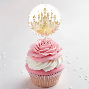 Pink and Gold Princess Party Royal Favor Sticker