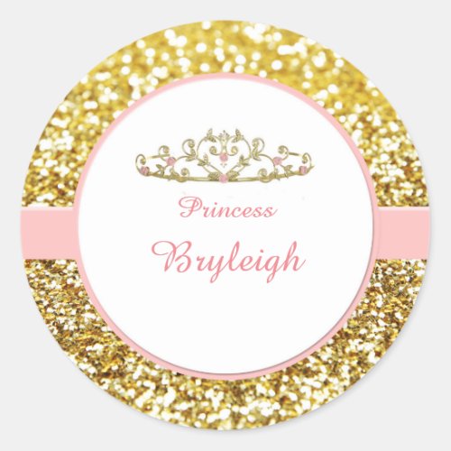 Pink and gold princess stickers