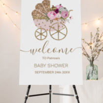 Pink and Gold Pumpkin Baby Shower Foam Board