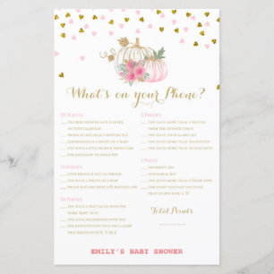 pink and Gold Pumpkin Baby Shower Game