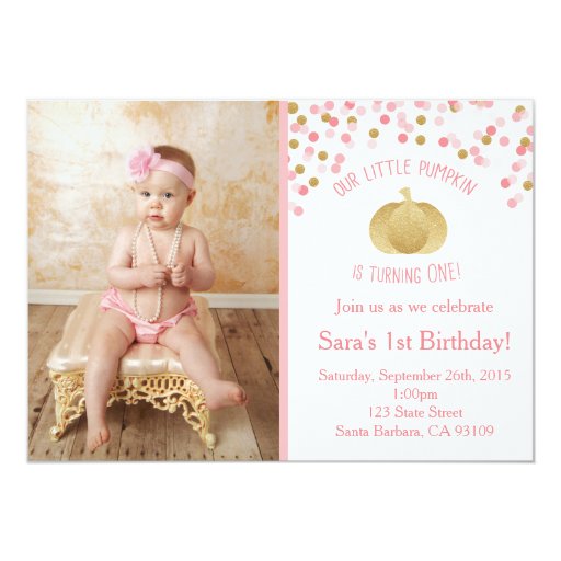 Gold First Birthday Invitations 6