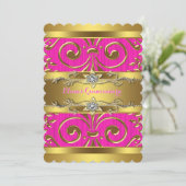 Pink and Gold Quinceanera Invitation (Standing Front)