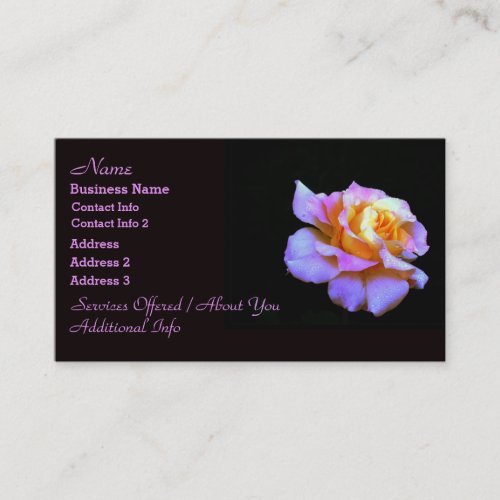 Pink and Gold Rose Business Cards