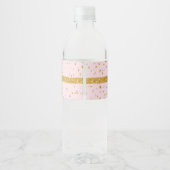 Pink and Gold Shower Water Bottle Labels (Back)