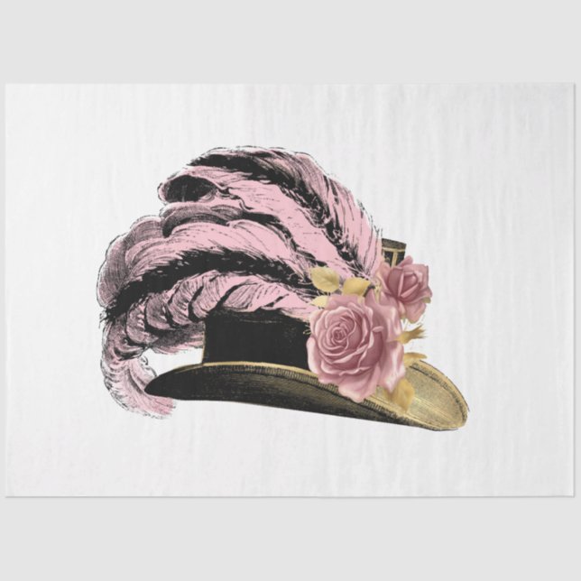 Pink and Gold Steampunk Series Design 32 Tissue Paper (Front)