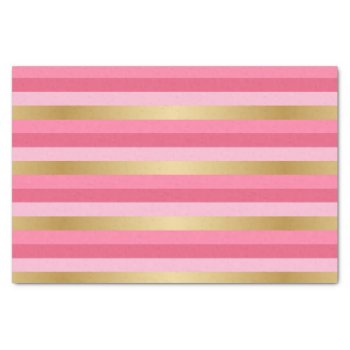 Pink And Gold Stripes Tissue Paper by DesignsbyDonnaSiggy at Zazzle