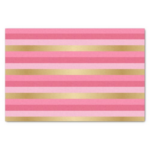 Pink and Gold Stripes Tissue Paper