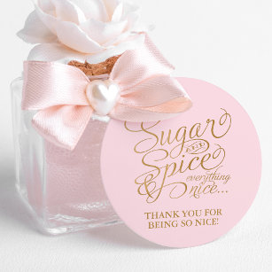 Pink and Gold Sugar and Spice Thank You Favor Tags