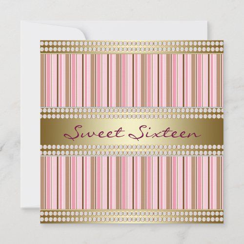 Pink Gold Sweet 16 Party Invitations
