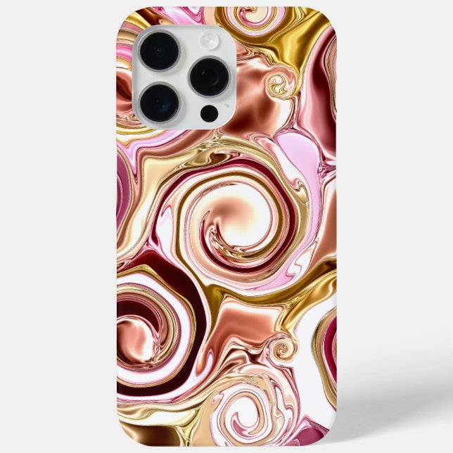 Pink and Gold Swirls Case-Mate iPhone Case (Back)
