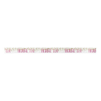 Pink and Gold Thank You Ribbon
