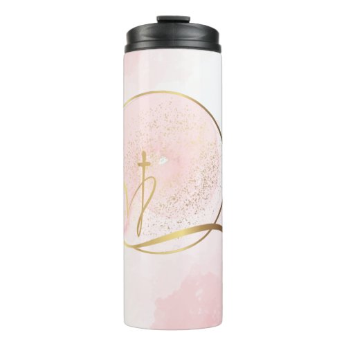 Pink and Gold Thermal Tumbler