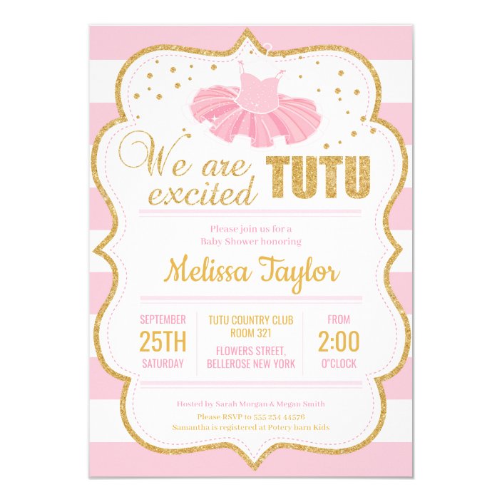 tutu excited baby shower