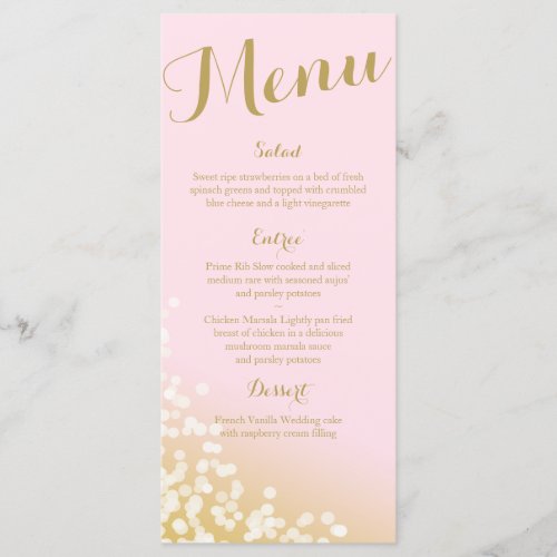 Pink and Gold Twinkle Lights Wedding Program