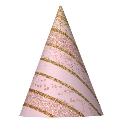 Pink and Gold Unicorn Horn Party Hat