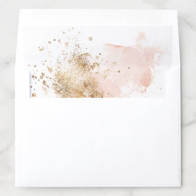 Pink And Gold Watercolor Envelope Liner (In Envelope)
