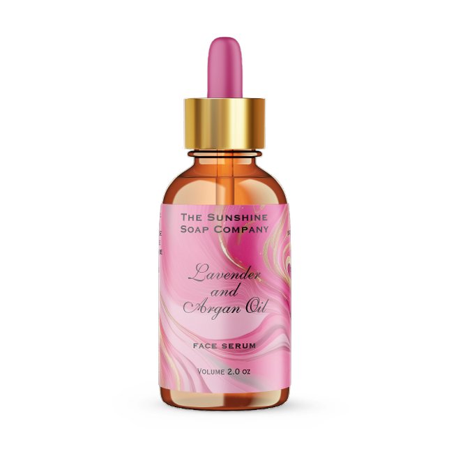 Pink and Gold Waterproof Cosmetics Dropper Bottle Labels (Creator Uploaded)