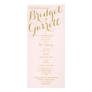 Pink and Gold Wedding Program