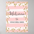 Pink and Gold Welcome Poster Print