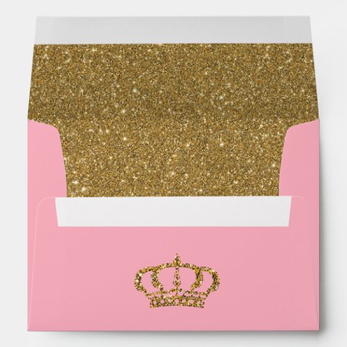 Pink and Gold with RoyCrown Glitter Lined Envelope