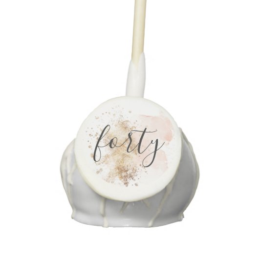 Pink And Gold Woman Forty 40th Birthday Party   Cake Pops (Front)