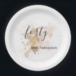 Pink And Gold Woman Forty 40th Birthday Party  Paper Plates<br><div class="desc">This 40th Birthday round sticker features a pink and gold watercolor splash and a modern chic font combination. With its girly vibes, it is perfect for a modern chic woman. Do you need it for a different age? No problem, it can be personalized by clicking the "PERSONALIZE" button and you...</div>