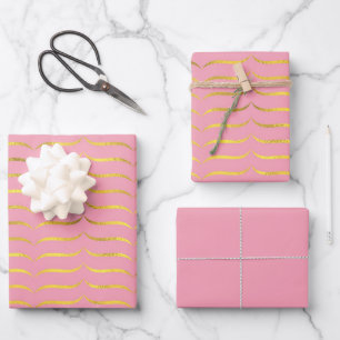 Pink and Gold  Wrapping Paper Sheets