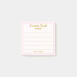 Pink And Gold Your Name And Hearts Thank You  Post-it Notes