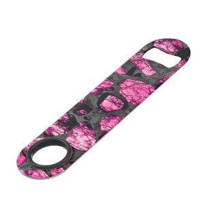 Pink and Gray Artistic Bottle Opener