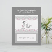 Pink and Gray Baby Shower Candy Bar Wrapper (Standing Front)