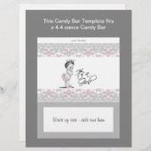 Pink and Gray Baby Shower Candy Bar Wrapper (Front/Back)