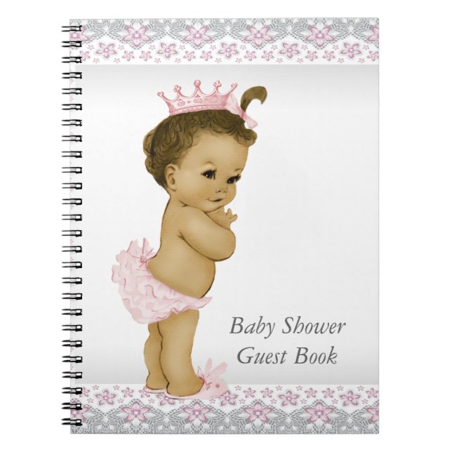 Pink and Gray Baby Shower Guest Book (Front)
