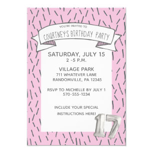 17 Birthday Invitations Zazzle 17 Birthday Invitations Zazzle
