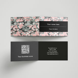 Pink and Gray Camo, Camouflage, Military, Army Business Card