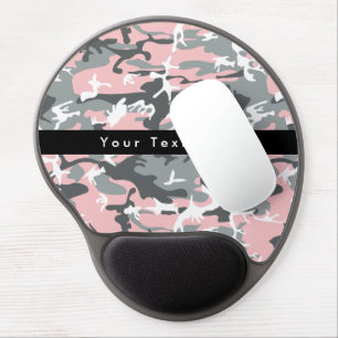 Pink and Gray Camo, Camouflage, Military, Army Gel Mouse Pad