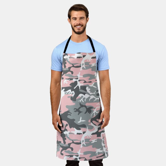 Pink and Gray Camouflage, Military, Army Apron (Worn)