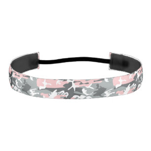 Pink and Gray Camouflage, Military, Army Athletic Headband