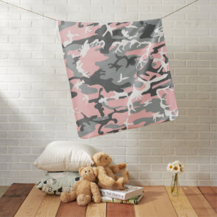 Pink and Gray Camouflage, Military, Army Baby Blanket