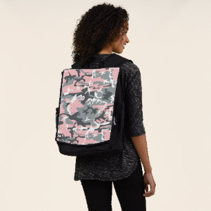 Pink and Gray Camouflage, Military, Army Backpack