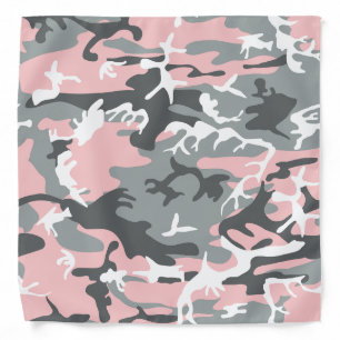 Pink and Gray Camouflage, Military, Army Bandana