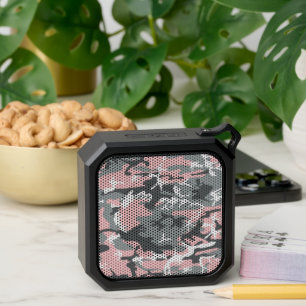 Pink and Gray Camouflage, Military, Army Bluetooth Speaker