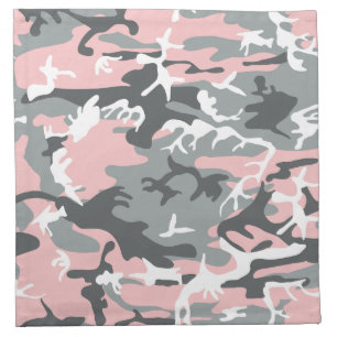 Pink and Gray Camouflage, Military, Army Cloth Napkin