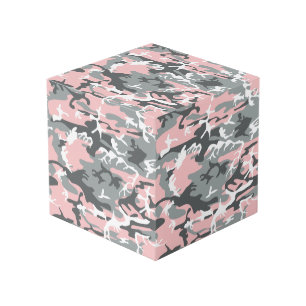 Pink and Gray Camouflage, Military, Army Cube