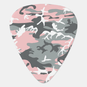 Pink and Gray Camouflage, Military, Army Guitar Pick