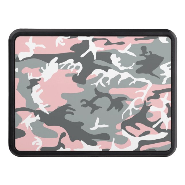 Pink and Gray Camouflage, Military, Army Hitch Cover (Front)