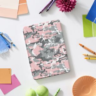 Pink and Gray Camouflage, Military, Army iPad Pro Cover