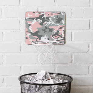 Pink and Gray Camouflage, Military, Army Mini Basketball Hoop