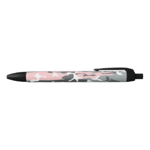 Pink and Gray Camouflage, Military, Army Pen