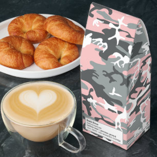 Pink and Gray Camouflage, Military, Army Roasted Coffee